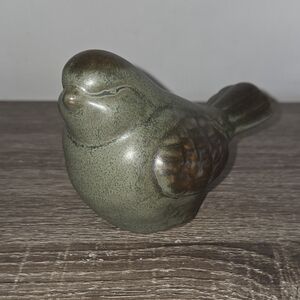Unbranded Ceramic Bird Chubby Dove Pigeon Brown Green Blue Decor 5" SEE PICTURES